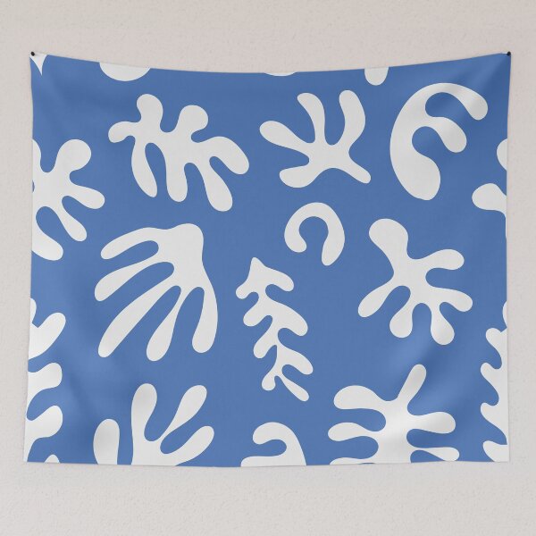 Item preview,  Abstract Organic Shapes Seamless Blue Pattern designed and sold by minkymoodesigns.