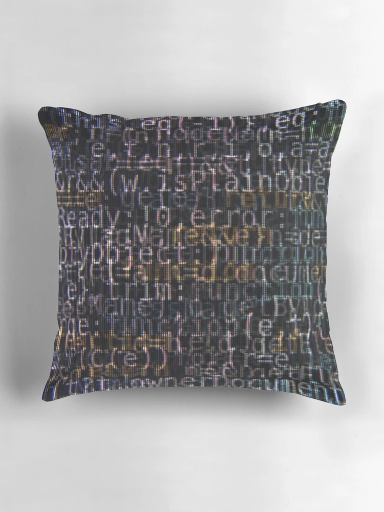 Thumbnail 3 of 4, Pillow, Dark Program Code Abstract Background designed and sold by Inimma.