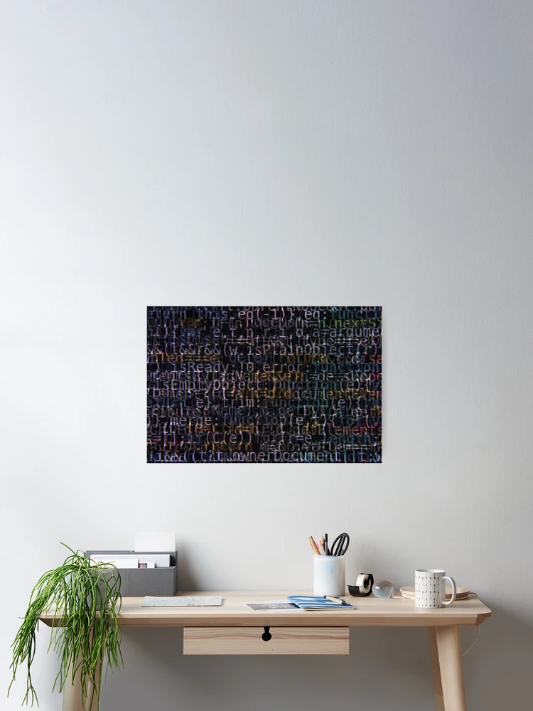Thumbnail 2 of 3, Poster, Dark Program Code Abstract Background designed and sold by Inimma.