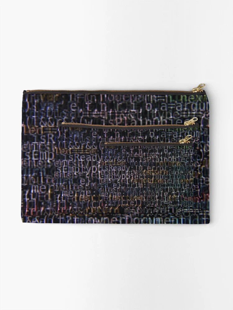 Thumbnail 2 of 4, Zipper Pouch, Dark Program Code Abstract Background designed and sold by Inimma.
