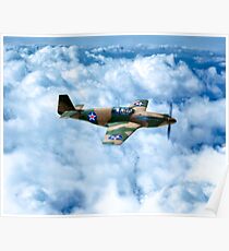 Vintage World War II Fighter Plane - P-51 Mustang Poster