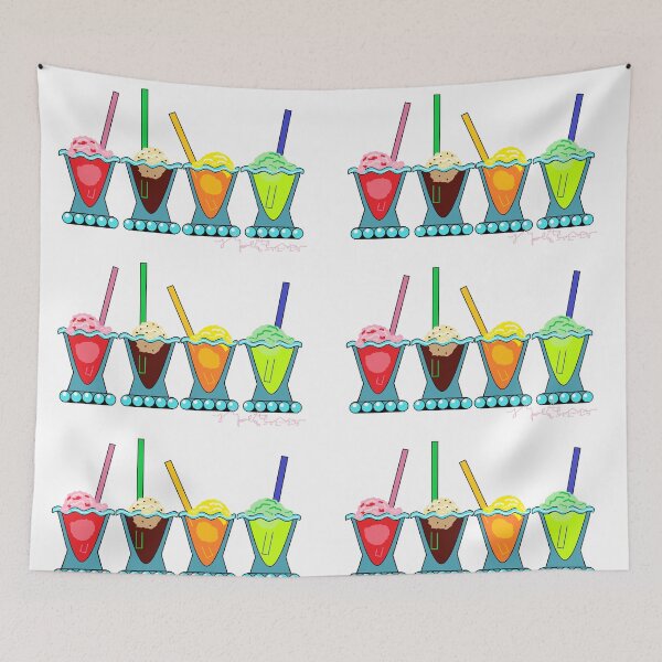 Item preview, Four Ice Cream Floats in Old Fashioned Glasses designed and sold by JLPeterson65.