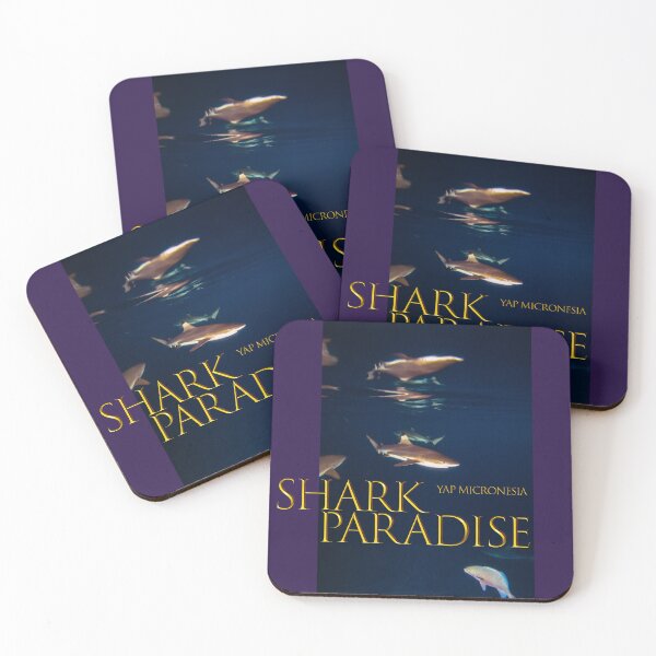 Item preview, Shark swimming in the tropical sunset ocean designed and sold by tank200bar.