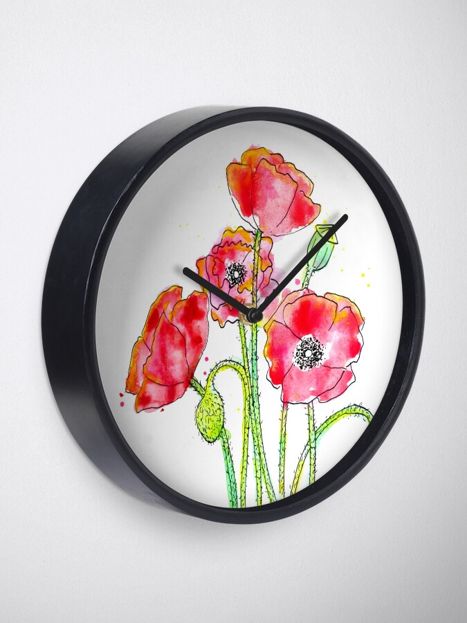 Alternate view of Poppies Clock