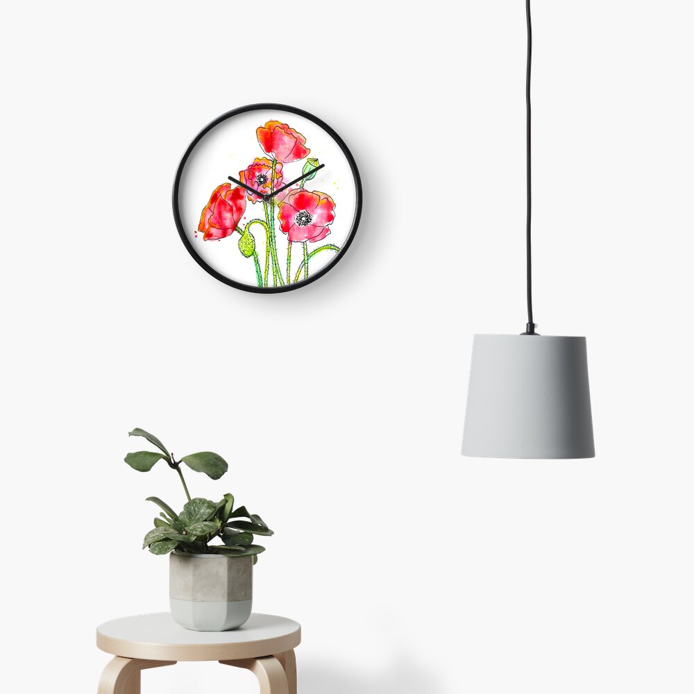 Poppies Clock
