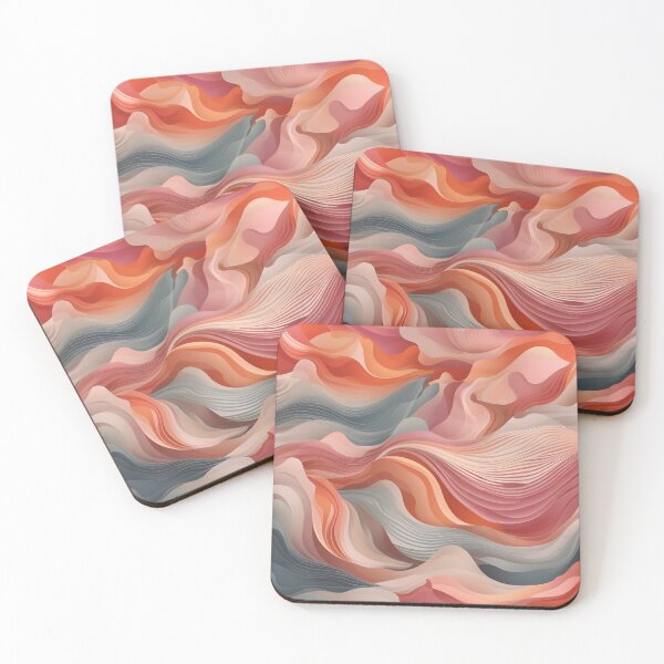 Item preview, Orange and Pink Wave / Cloud / Silk Pattern designed and sold by ArtDecoStore.