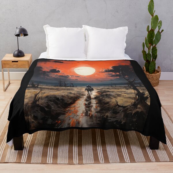 Item preview, The knight riding a horse under the moonlight on the dark road designed and sold by AmandaHuenfeld.