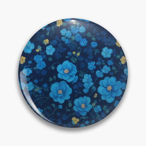 Item preview, Blue foral pattern designed and sold by Kezmich Works.