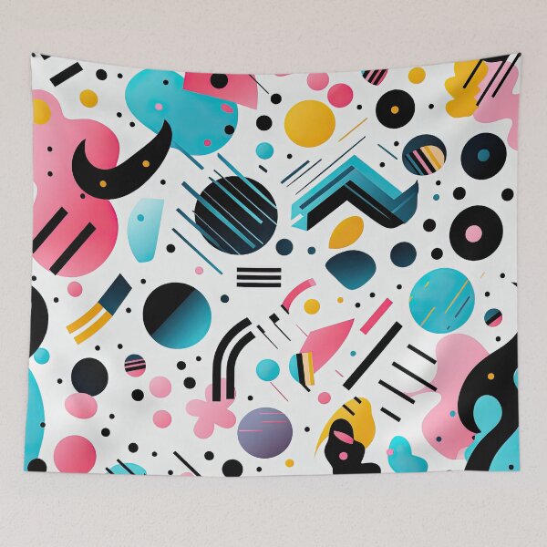 Item preview, Funky 80s and 90s Nostalgia Pop Pattern designed and sold by AeonAcademy.