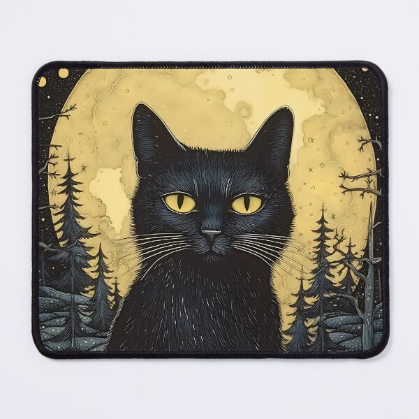 Item preview, Black Cat with Full Moon, Halloween designed and sold by Hibiskusmond.