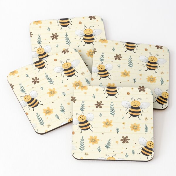 Item preview, cute bee seamless designed and sold by NatthyDesign.