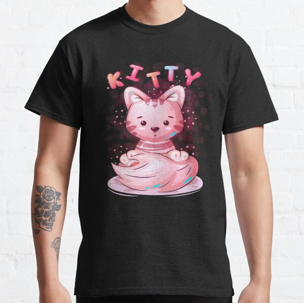 Hello Kitty Inspired Pink and Black Grunge Long Sleeve T-shirt