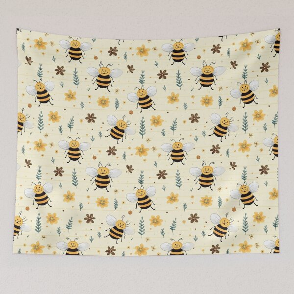 Item preview, cute bee seamless designed and sold by NatthyDesign.