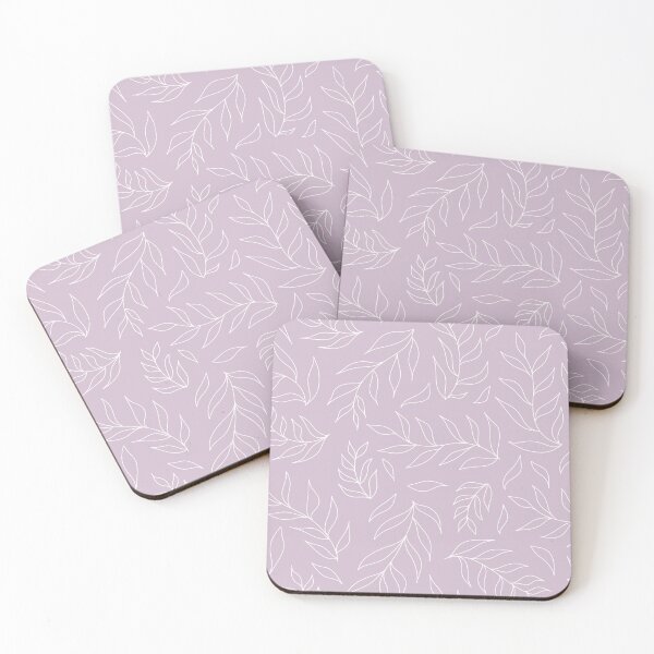 Item preview, Botanical white leaf outline pattern on pink designed and sold by Fern and Quill.