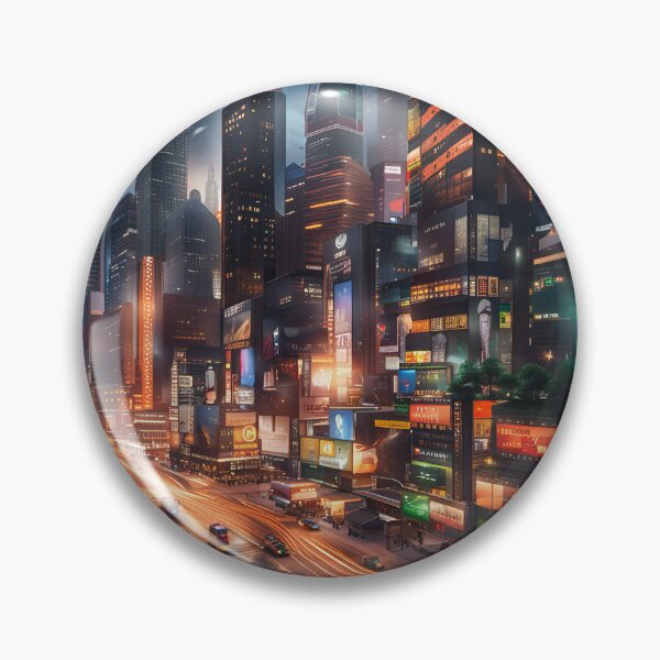 Item preview, Vibrant and bustling city street with busy traffic designed and sold by ksdesignsart.
