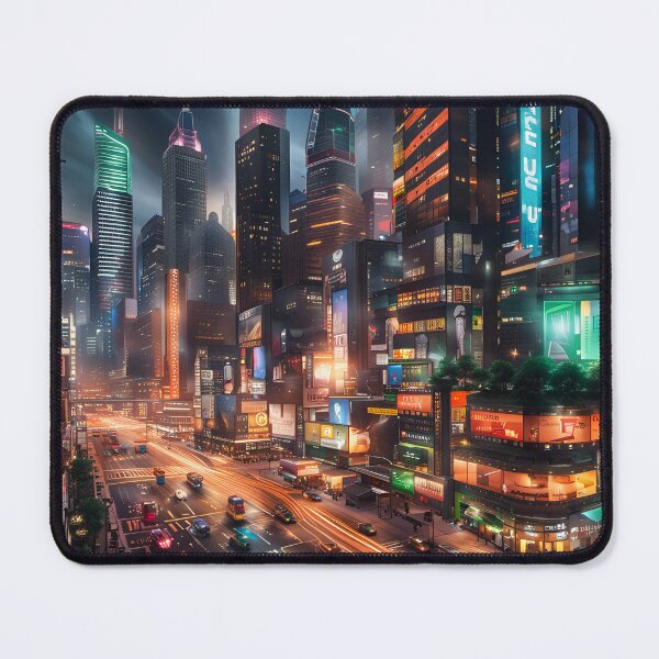 Item preview, Vibrant and bustling city street with busy traffic designed and sold by ksdesignsart.