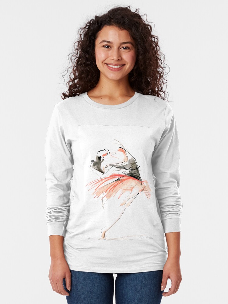 Alternate view of Expressive Dance Drawing Long Sleeve T-Shirt