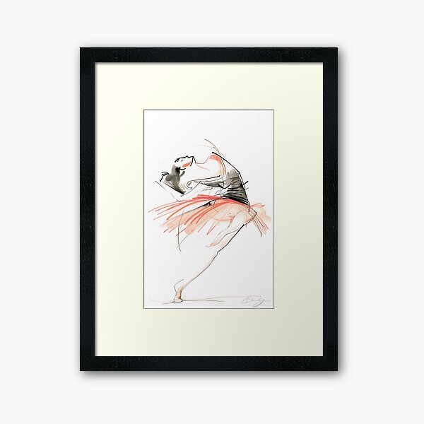 Expressive Dance Drawing Framed Art Print
