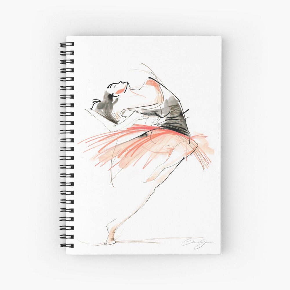 Expressive Dance Drawing Spiral Notebook