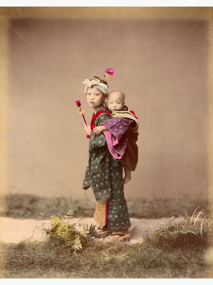 Japanese child carrying baby by Fletchsan
