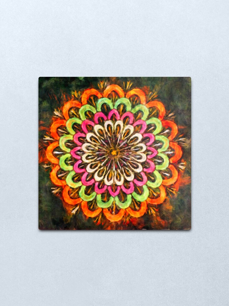 Alternate view of Radiating Raindrops Lantern Slide Reworked Metal Print