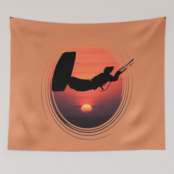 Item preview, Kiter Action Freestyle Artistic Black Vector And Sunset designed and sold by taiche.