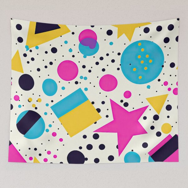 Item preview, Funky 80s and 90s Nostalgia Pop Pattern designed and sold by AeonAcademy.