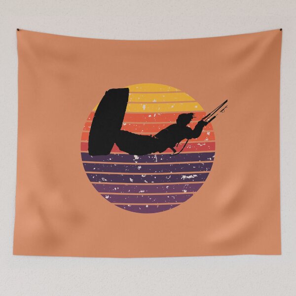 Item preview, Kiter Action Freestyle Artistic Black Vector Retro Sunset designed and sold by taiche.