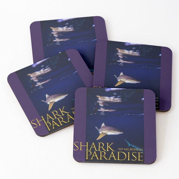Item preview, Shark swimming in the tropical sunset ocean designed and sold by tank200bar.