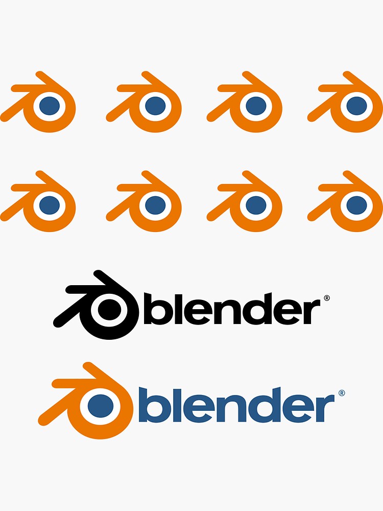 "Blender Sticker Pack Blender 3D Sticker Set" Sticker for Sale by