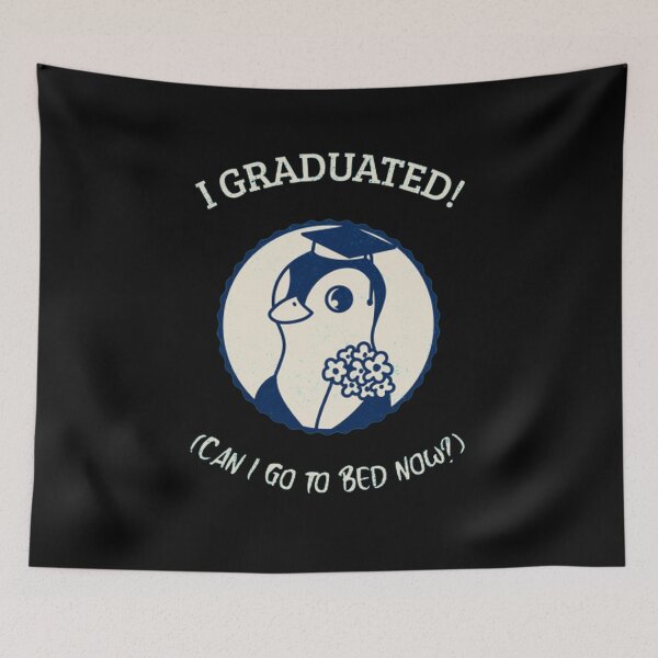 Item preview, I GRADUATED! Can I go to bed now? Classic funny T-Shirt  designed and sold by Rodayna Elnaggar.