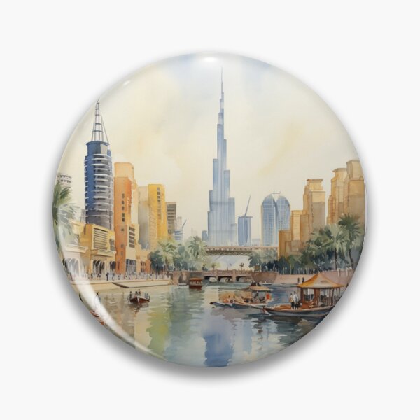 Aperçu de l'œuvre Dubaï Émirats Arabes Unis Aquarelle Pattern_1 créée et vendue par PutsGroup.