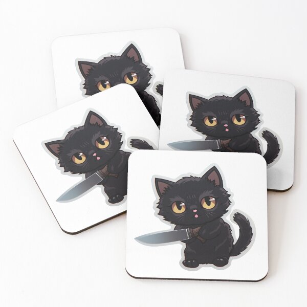 Item preview, knight cat black cute designed and sold by DedeeArtthai.