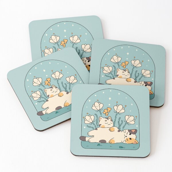Item preview, Calico Cats Napping | Blue designed and sold by ModesaDraw.