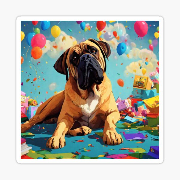 Posing Bullmastiff Sticker