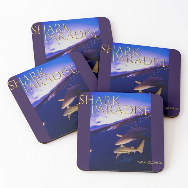 Item preview, Shark swimming in the tropical sunset ocean designed and sold by tank200bar.