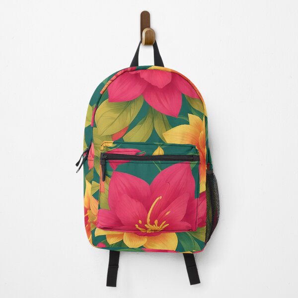 Artikelvorschau, Vibrant Gumamela Flower Repeating Pattern Design | Fuchsia, Coral, Orange, Yellow" entworfen und verkauft von CharmingChic.