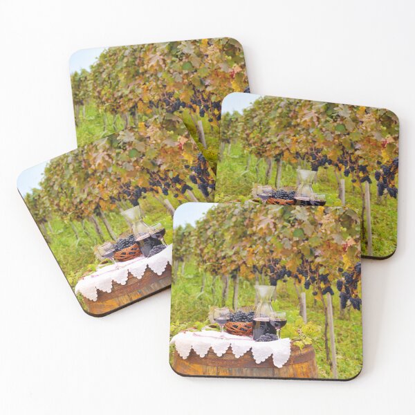 Item preview, red wine and grape on wooden barrel autumn season designed and sold by goceris.