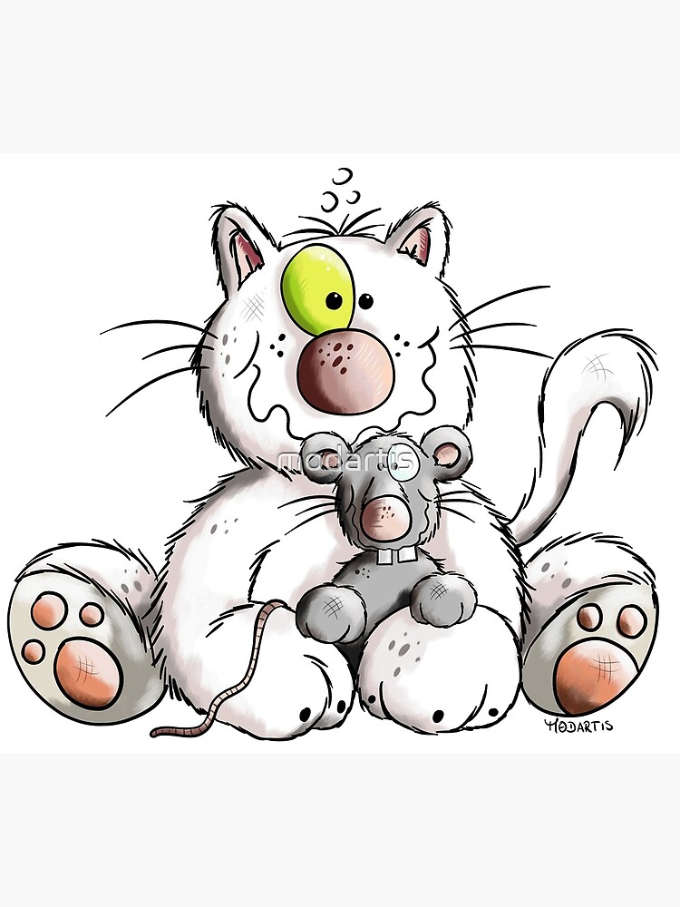 Cat And Mouse Best Friends Forever Greeting Card By Modartis Redbubble