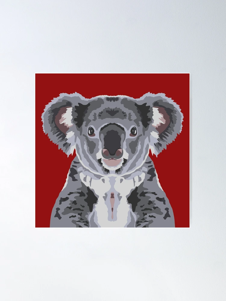Koala Bear Animal Head Portrait Print – InkAndDrop