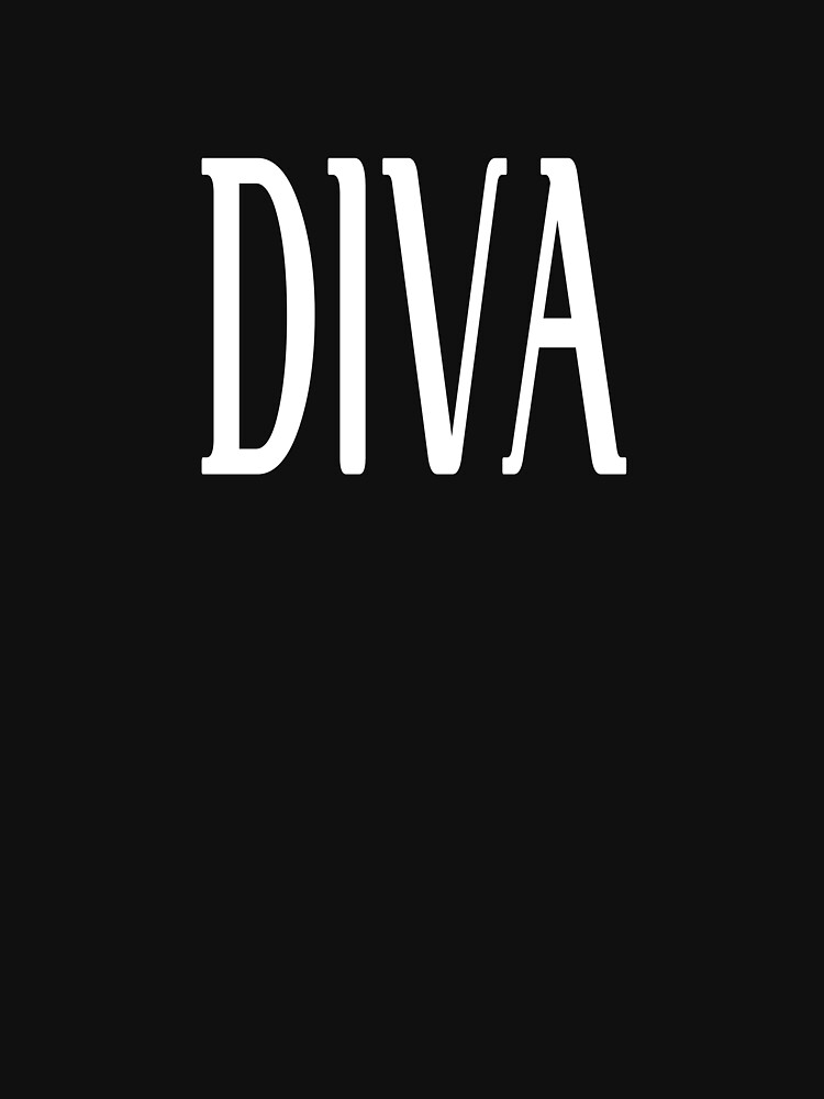 DIVA Word White Text Fitted T-Shirt for Sale by jeallan