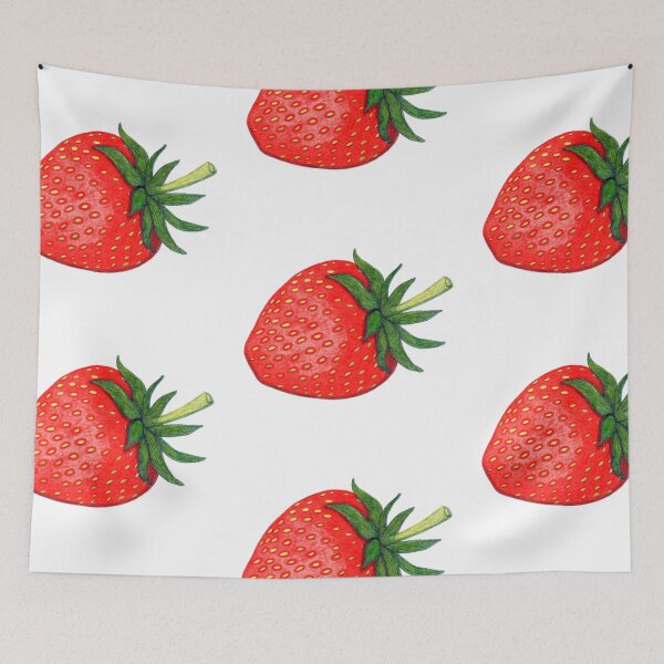 Item preview, Red strawberry risography retro illustration designed and sold by EngineerGoC.