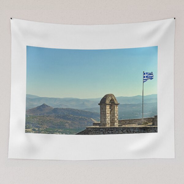Item preview, Greek flag on the Palamidi fortress in Nafplio, Greece designed and sold by goceris.