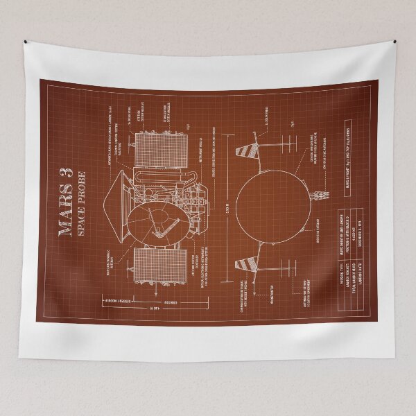 Item preview, Soviet Mars 3 Space Probe (Caramel Blueprint. Vertical) designed and sold by BGALAXY.