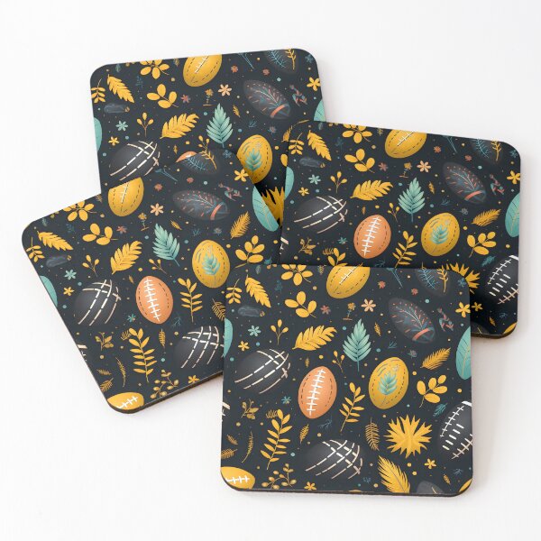 Item preview, “Falling Footballs”—Christmas In September, celebrating the football kickoff season which coincides with the Autumn Harvest. Autumn design, fall fashion, floral pattern. designed and sold by ignasirus.