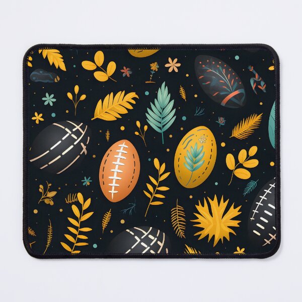 Item preview, “Falling Footballs”—Christmas In September, celebrating the football kickoff season which coincides with the Autumn Harvest. Autumn design, fall fashion, floral pattern. designed and sold by ignasirus.