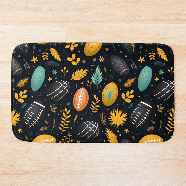 Item preview, “Falling Footballs”—Christmas In September, celebrating the football kickoff season which coincides with the Autumn Harvest. Autumn design, fall fashion, floral pattern. designed and sold by ignasirus.