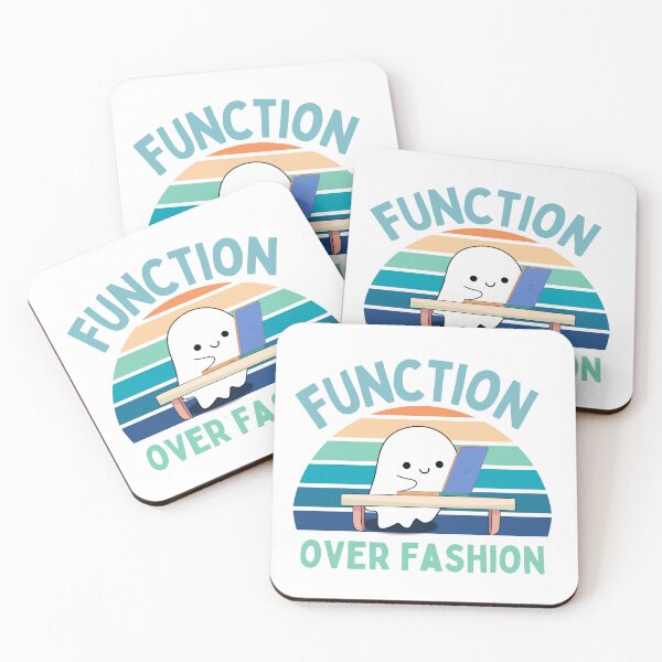 Item preview, cute ghost choosing function over fashion working on laptop  designed and sold by June Designs.
