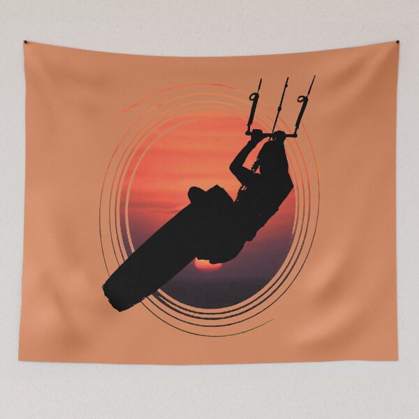 Item preview, Kitesurfer Kitesurfing Lover Black Silhouette Sunset designed and sold by taiche.