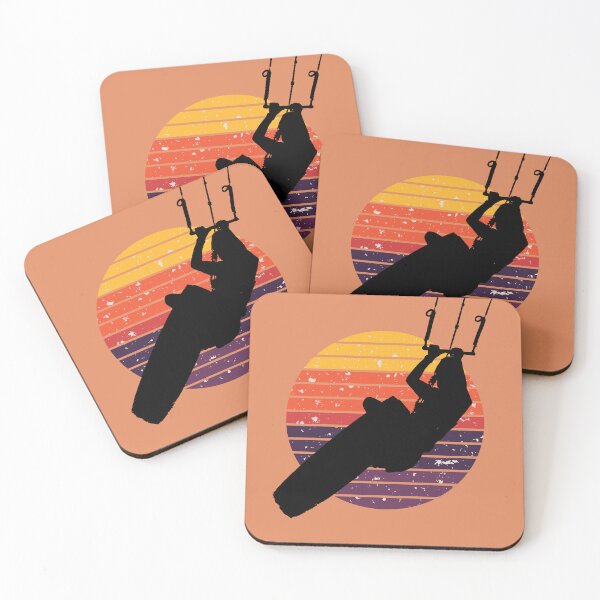 Item preview, Kitesurfer Kitesurfing Lover Black Silhouette Retro Sunset designed and sold by taiche.